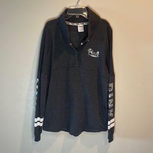 Pink Brand fleece pullover with snaps!